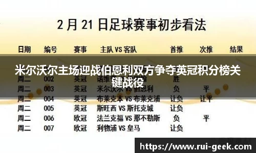 米尔沃尔主场迎战伯恩利双方争夺英冠积分榜关键战役